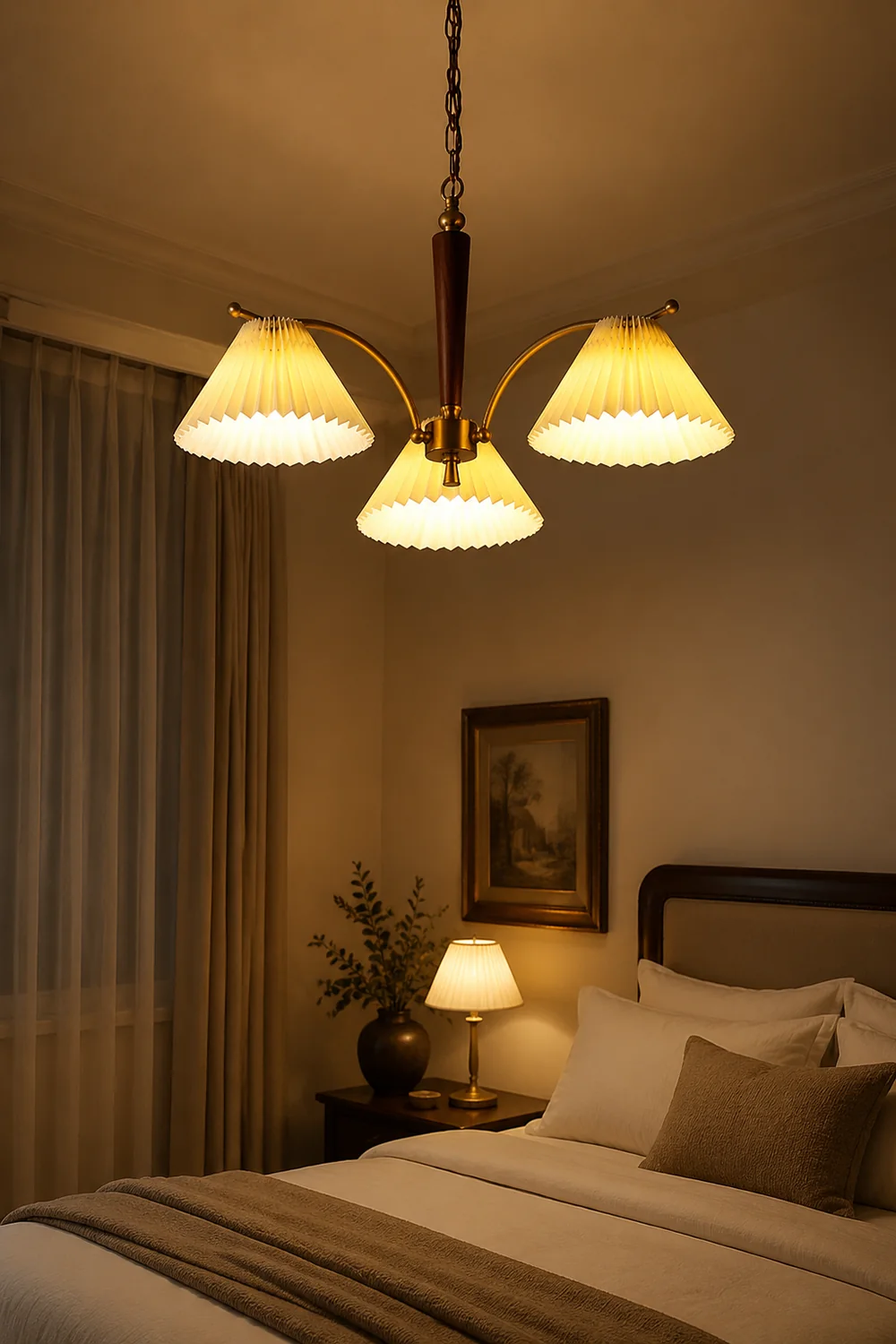 Decoration Pleated Lampshade Dining Room Chandelier Light - Lumpaz