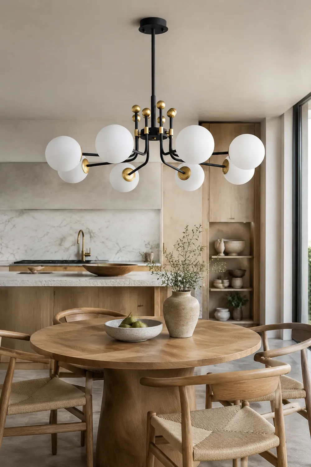 Black Gold Sputnik Chandelier Modern Pendant Light - Lumpaz