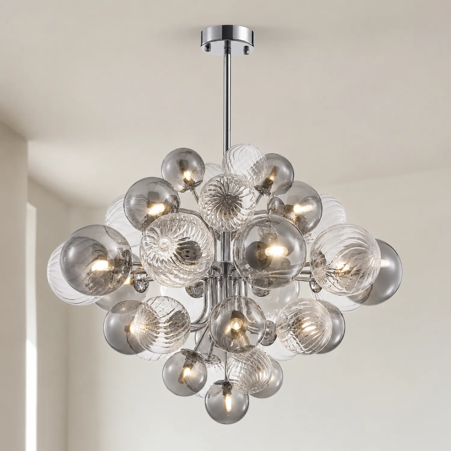 Contemporary Designer Cluster Bubble Glass Chandelier - Lumpaz