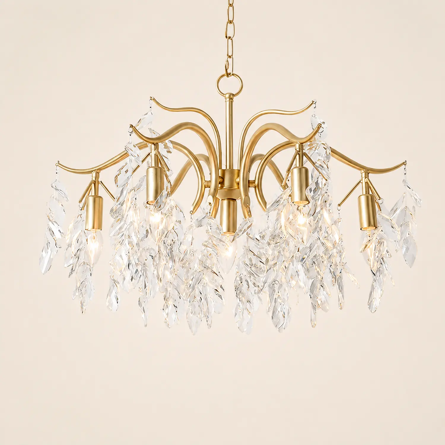 Modern Large Crystal Gold Tiered Dining Room Chandelier - Lumpaz