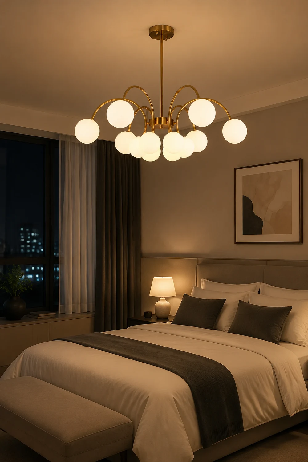 Modern Gold Sputnik Shape Chandelier - Lumpaz