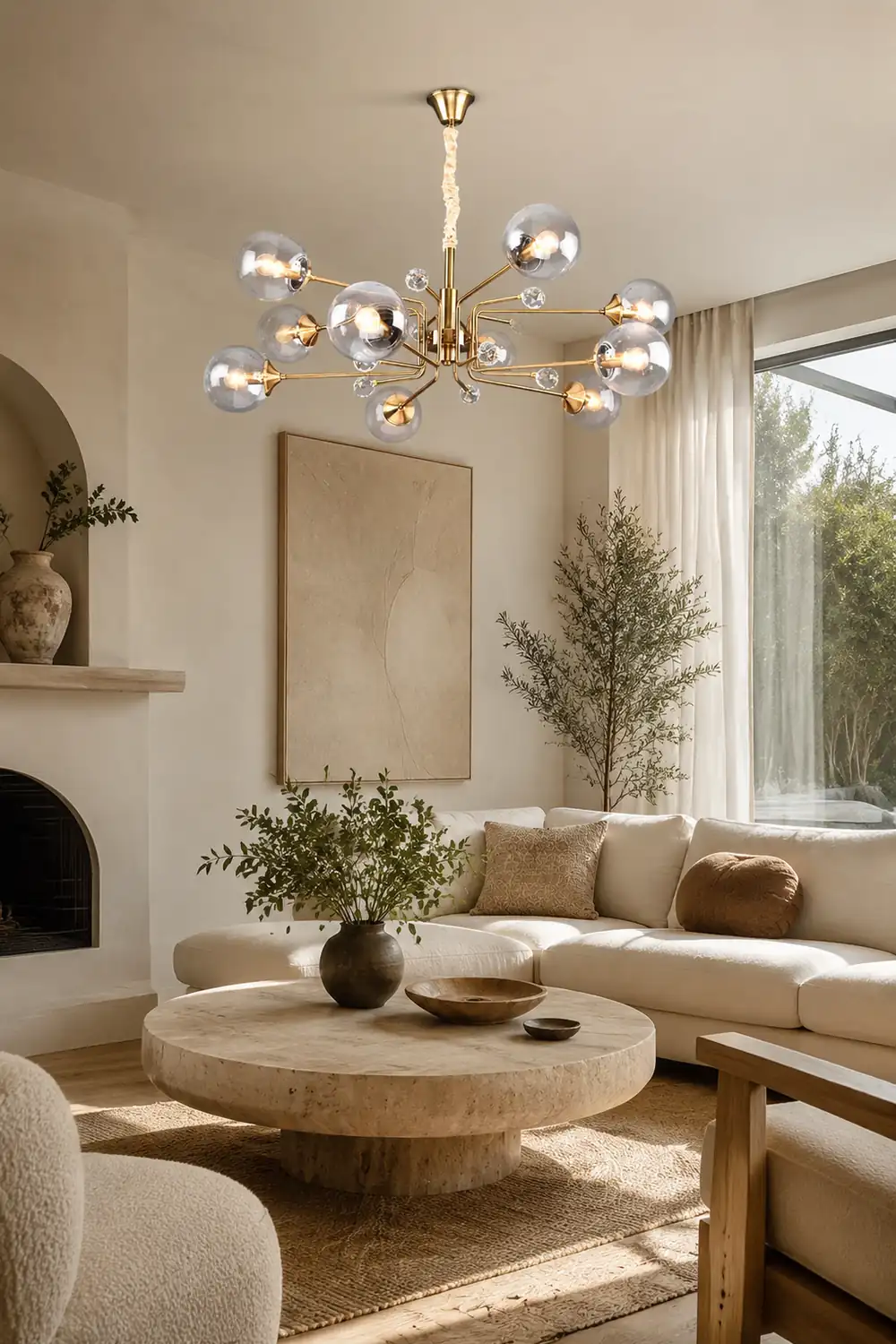 Gold Glass Modern LED chandelier - Lumpaz