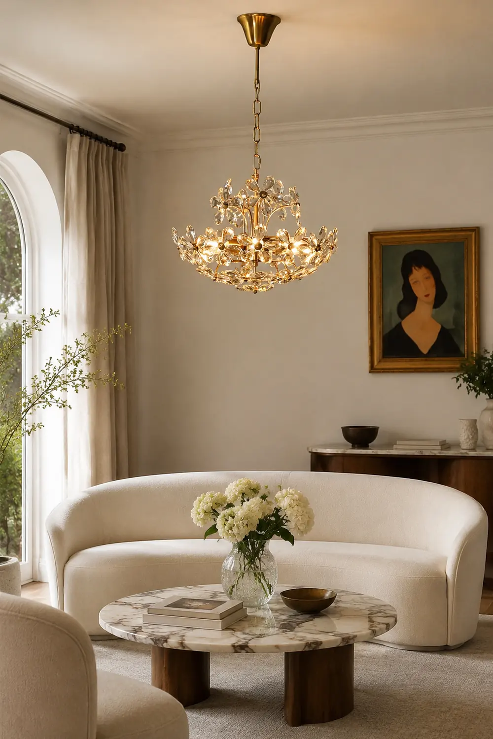 Luxury Crystal Bouquet Brass Chandeliers - Lumpaz