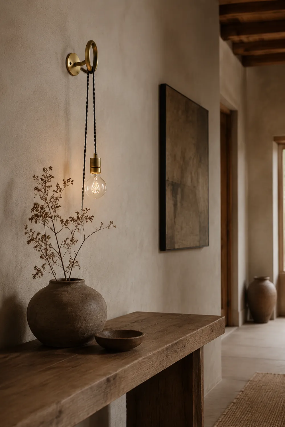 Loop Minimalist Wall Light With Wall Socket - Lumpaz