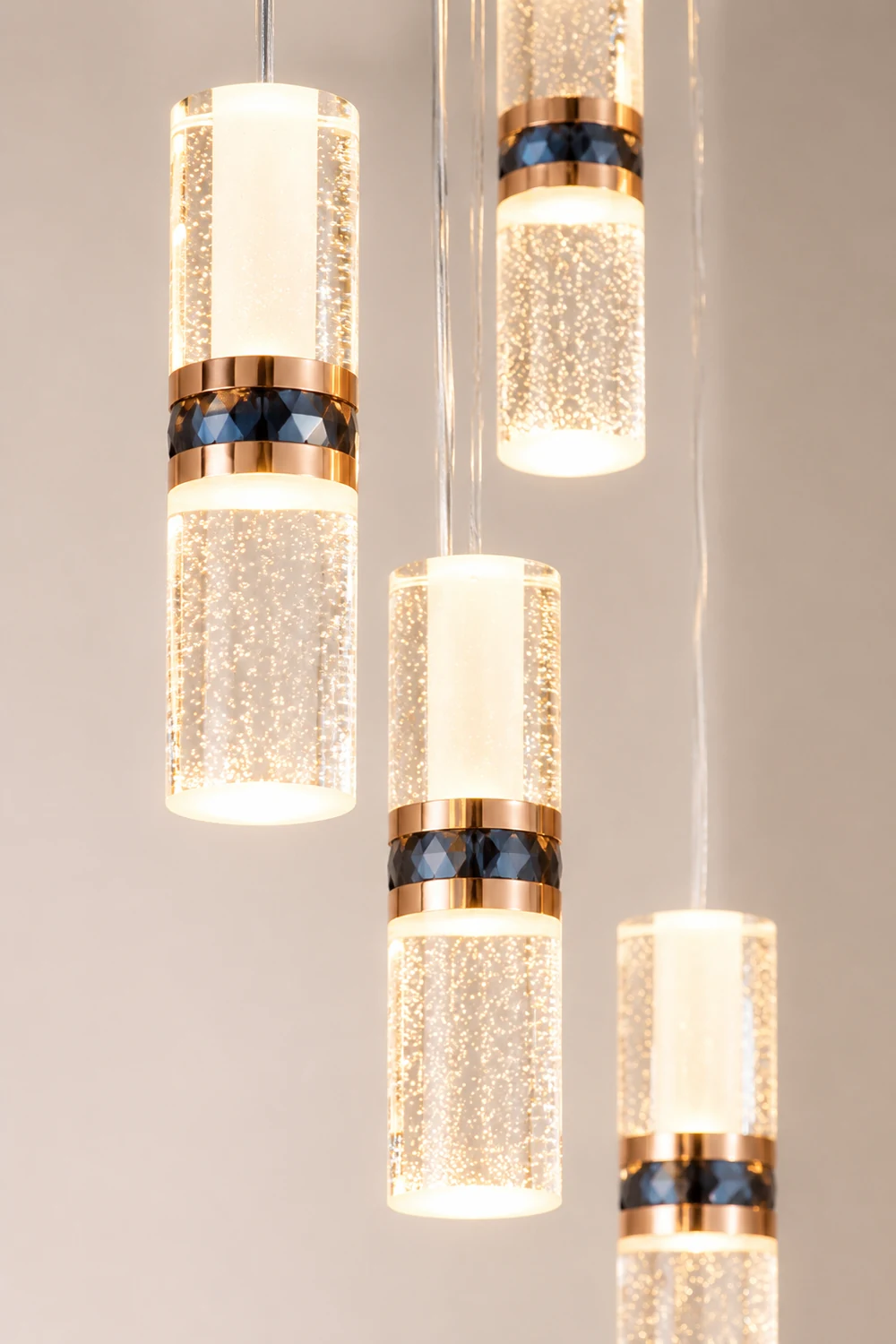 Luxury Crystal Staircase Long Chandelier - Lumpaz