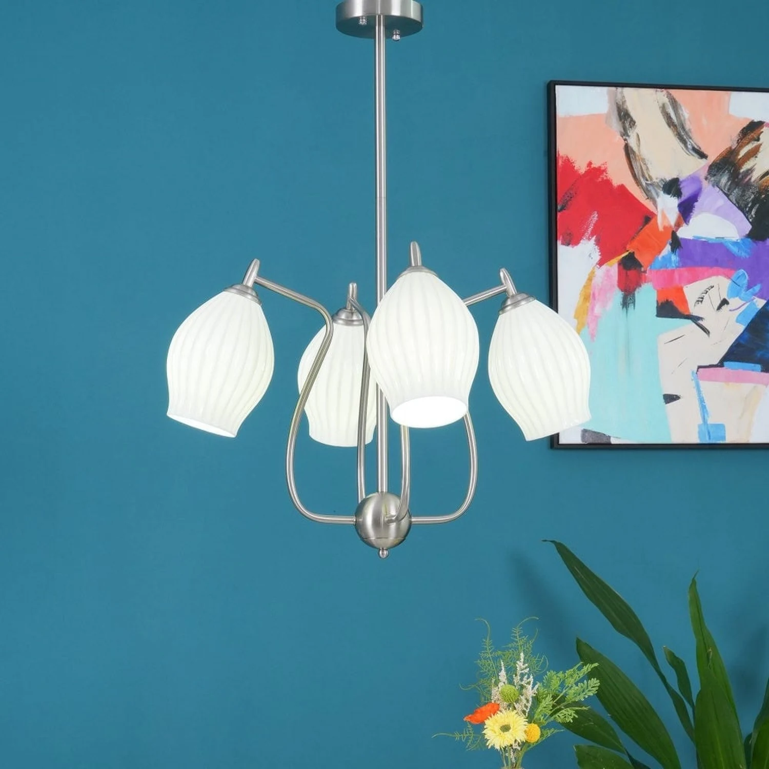 Modern Ceramics Flower shaped Warm Chandelier - Lumpaz