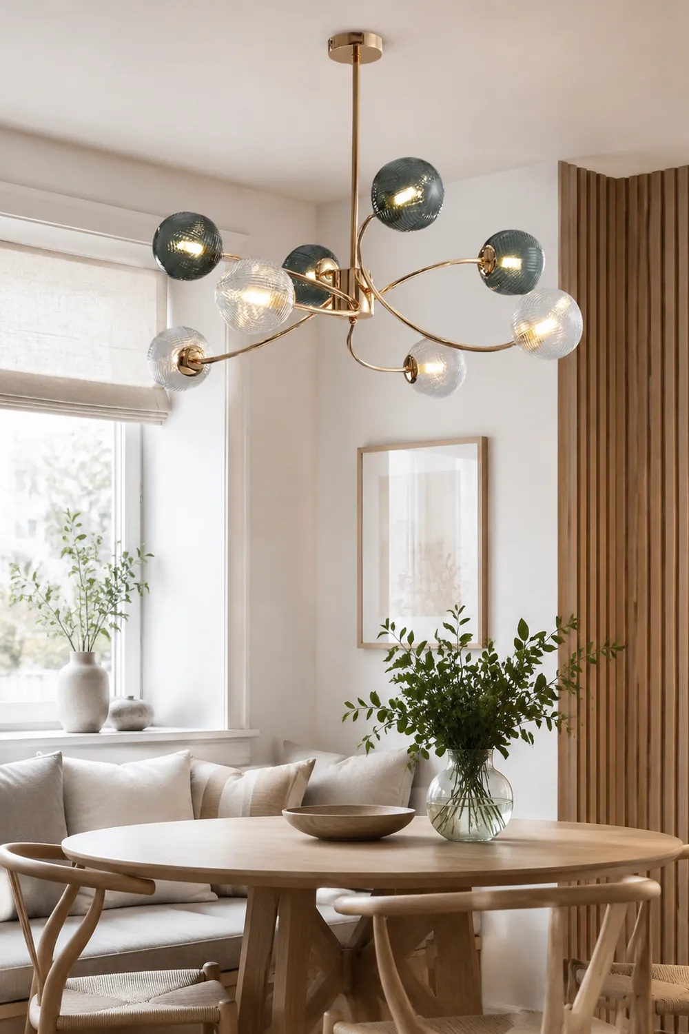 Modern Iron Glass Gold LED Pendant Farmhouse Ceiling Light - Lumpaz
