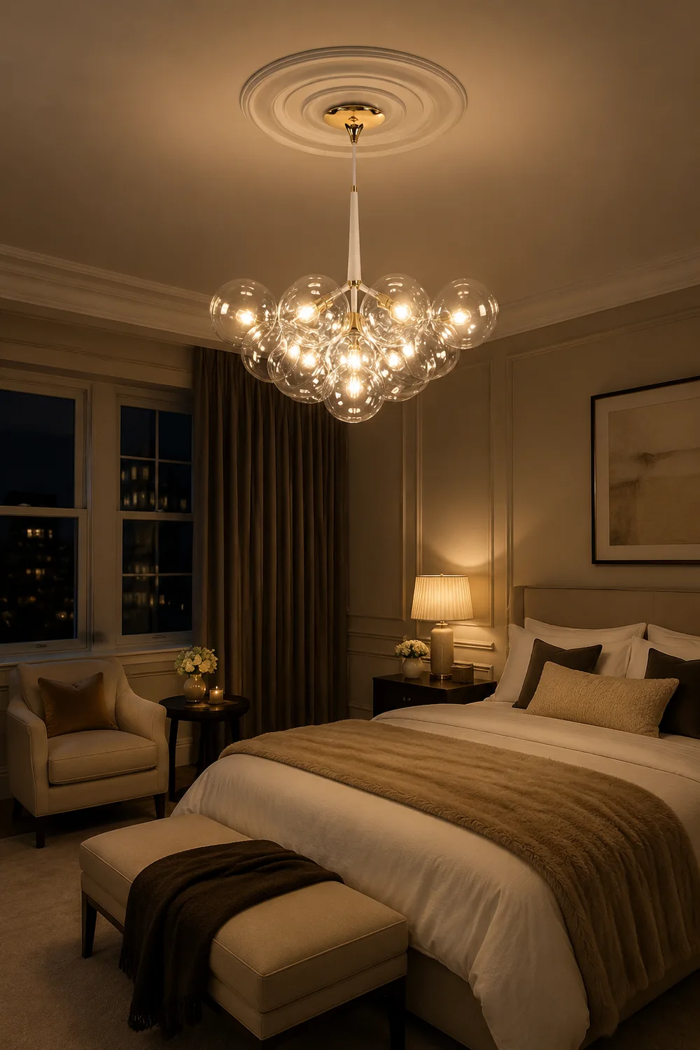 Large Glass Bubble Chandelier for Living Room - Lumpaz