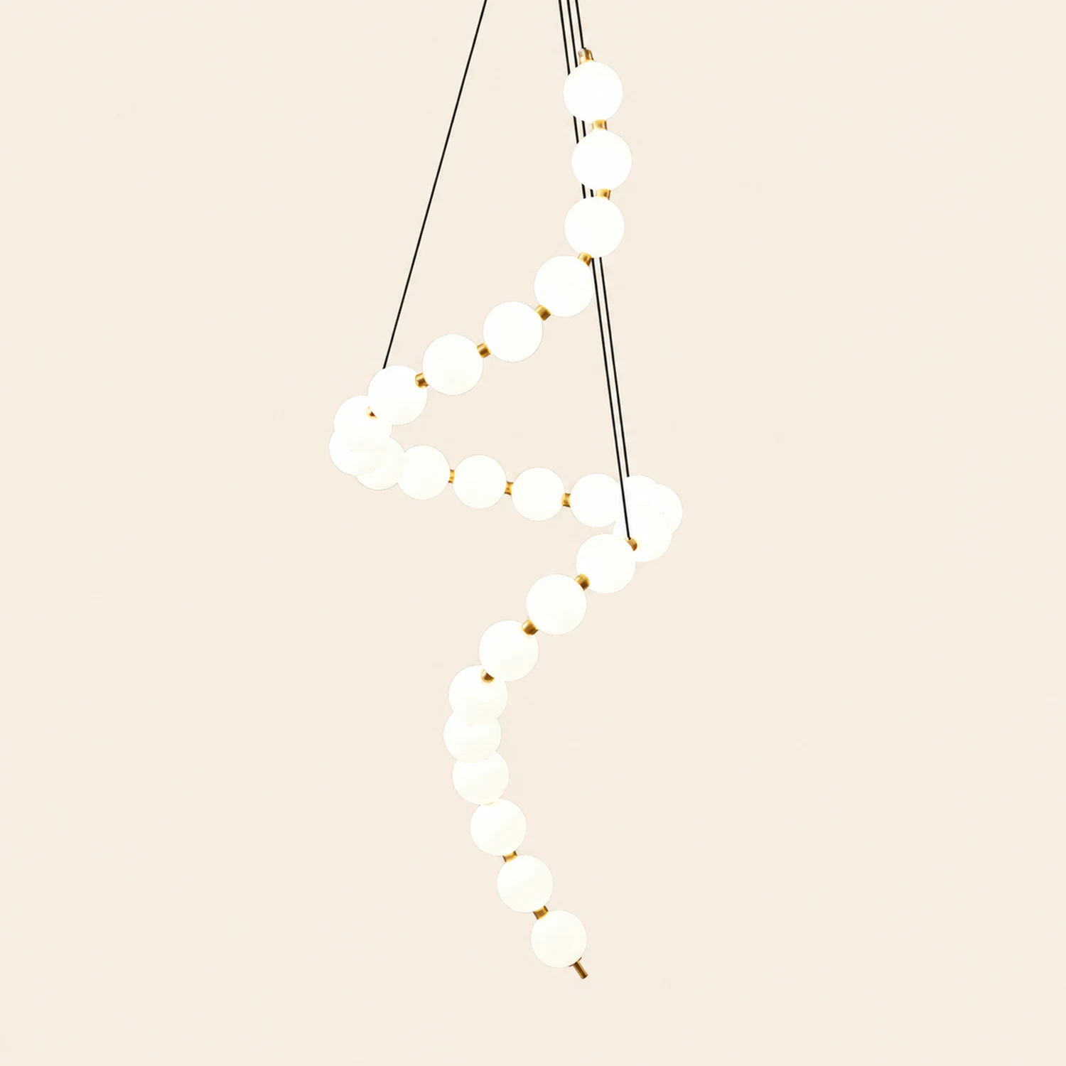 White LED Pearl Necklace Chandelier For Stair - Lumpaz