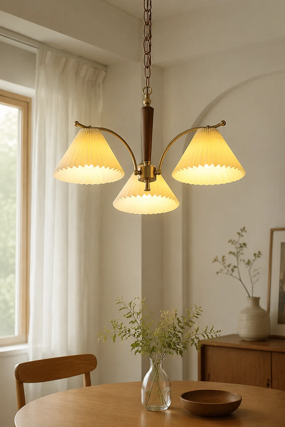 Decoration Pleated Lampshade Dining Room Chandelier Light - Lumpaz