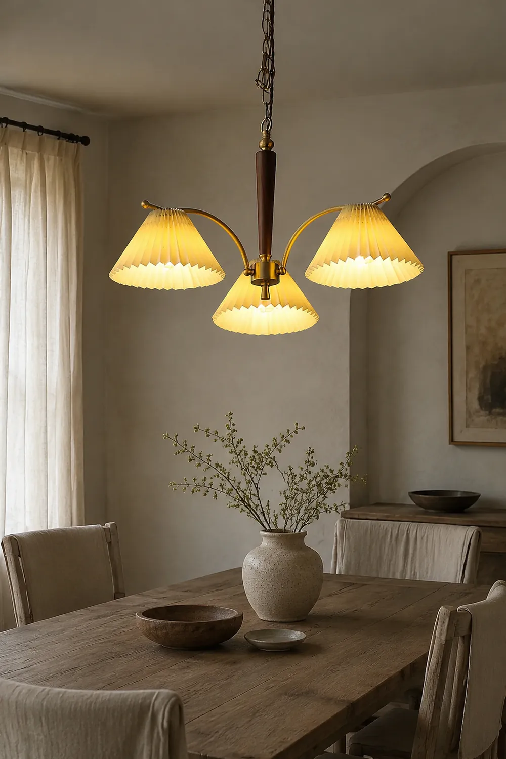Decoration Pleated Lampshade Dining Room Chandelier Light - Lumpaz