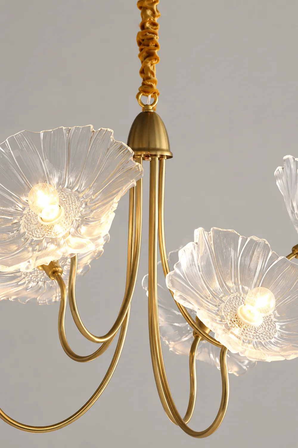 Modern Lotus Leaf Glass Living Room Chandelier - Lumpaz
