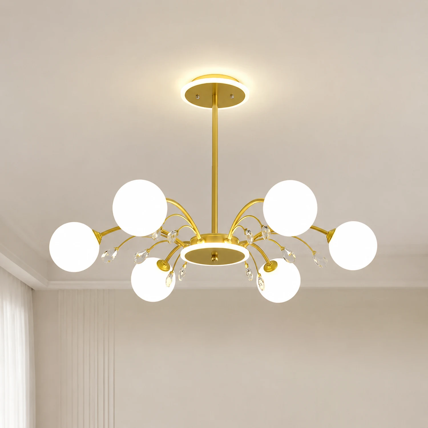 Luxurious Gold Glass Raindrop Chandeliers - Lumpaz