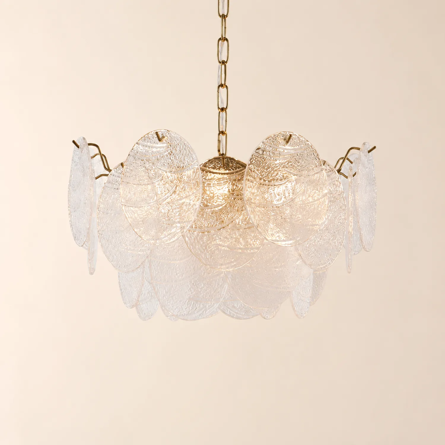 Glass Disc Pendant Light Large Ice Glass Chandelier - Lumpaz