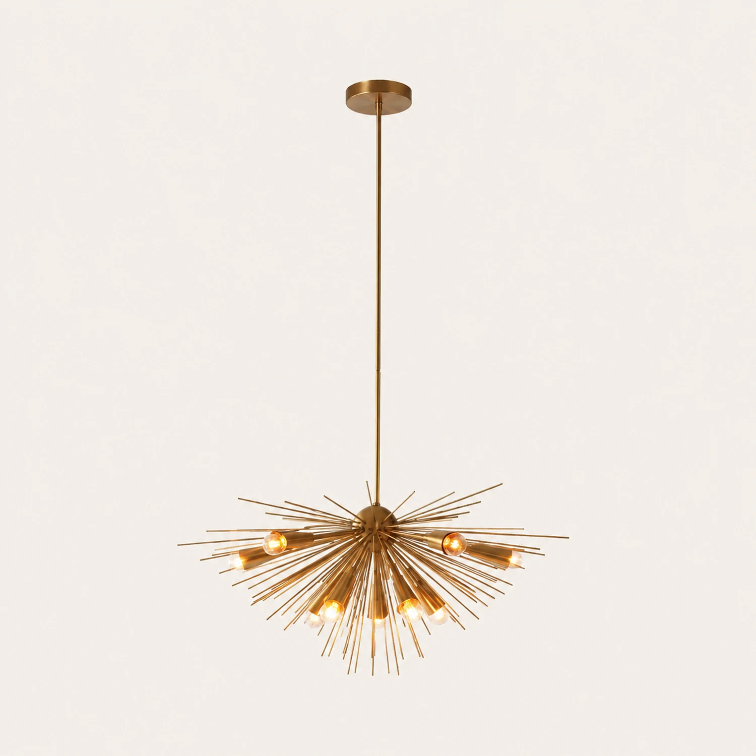Mid-Century Modernist Brass Chandelier For Living Room - Lumpaz