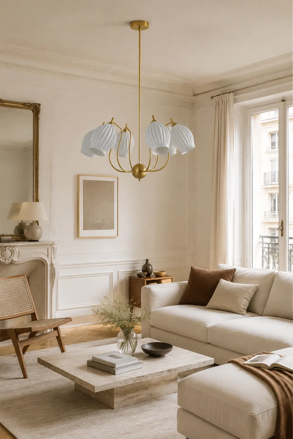 Modern Ceramics Flower shaped Warm Chandelier - Lumpaz