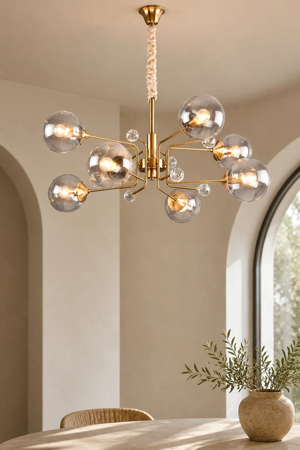 Gold Glass Modern LED chandelier - Lumpaz