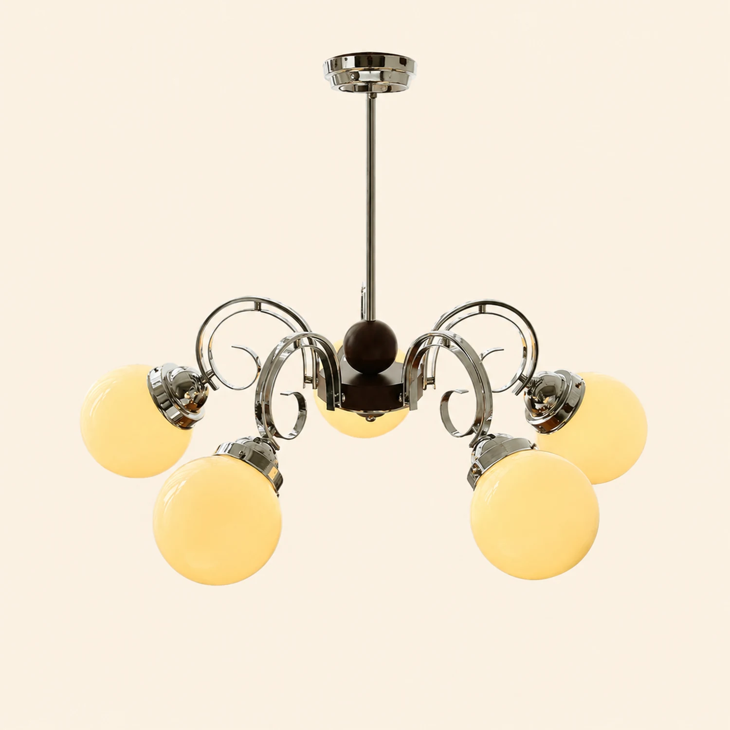 Vintage Kotter Cream Glass Chandelier - Lumpaz
