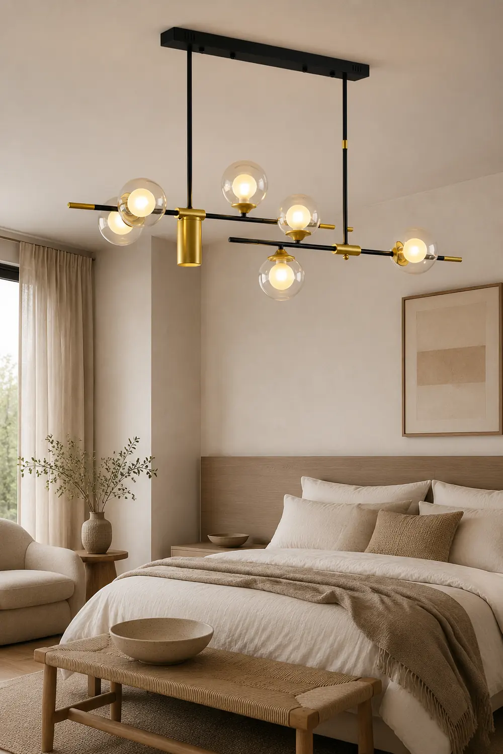 Brass Contemporary LED Chandelier Sputnik Chandelier 7-Light - Lumpaz