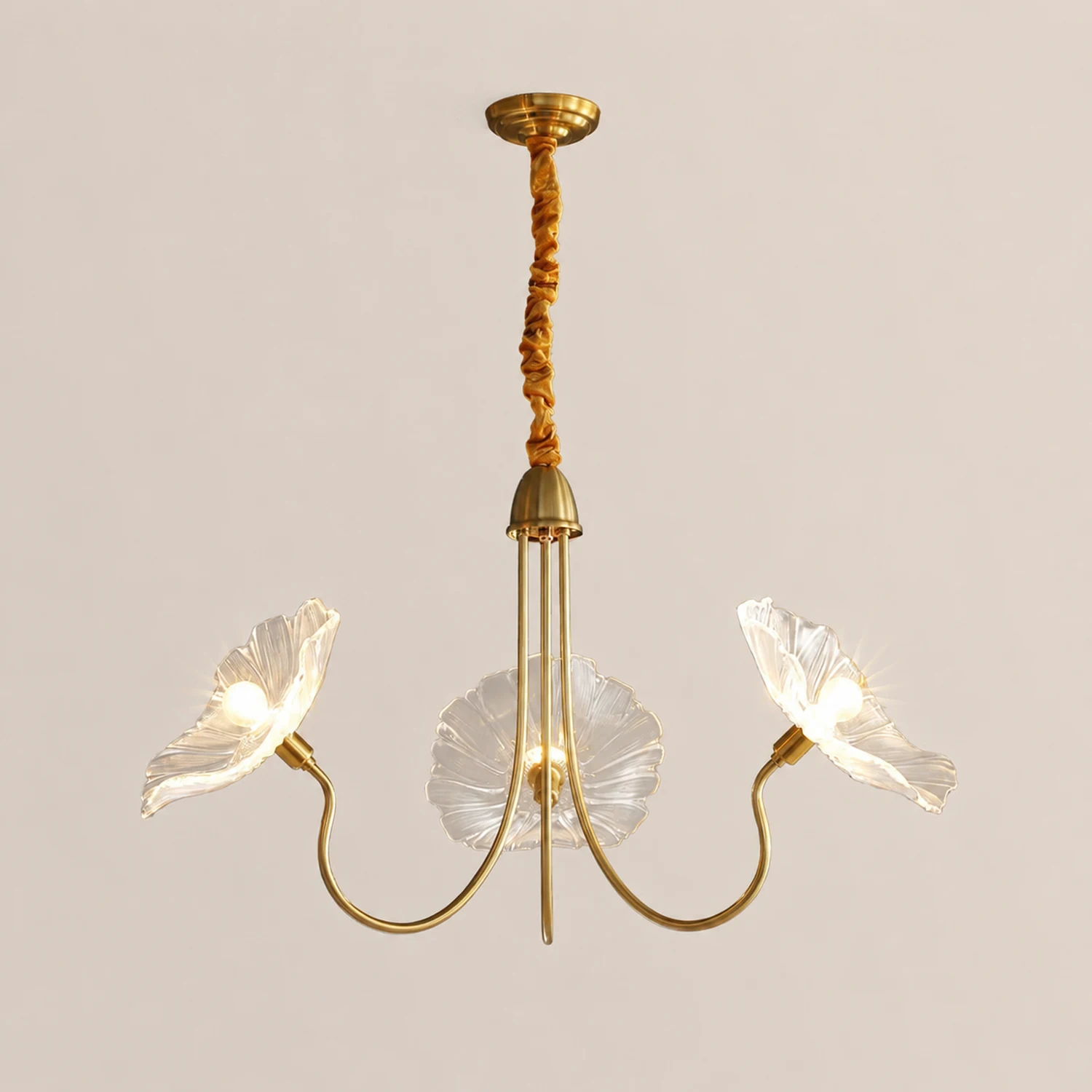 Modern Lotus Leaf Glass Living Room Chandelier - Lumpaz
