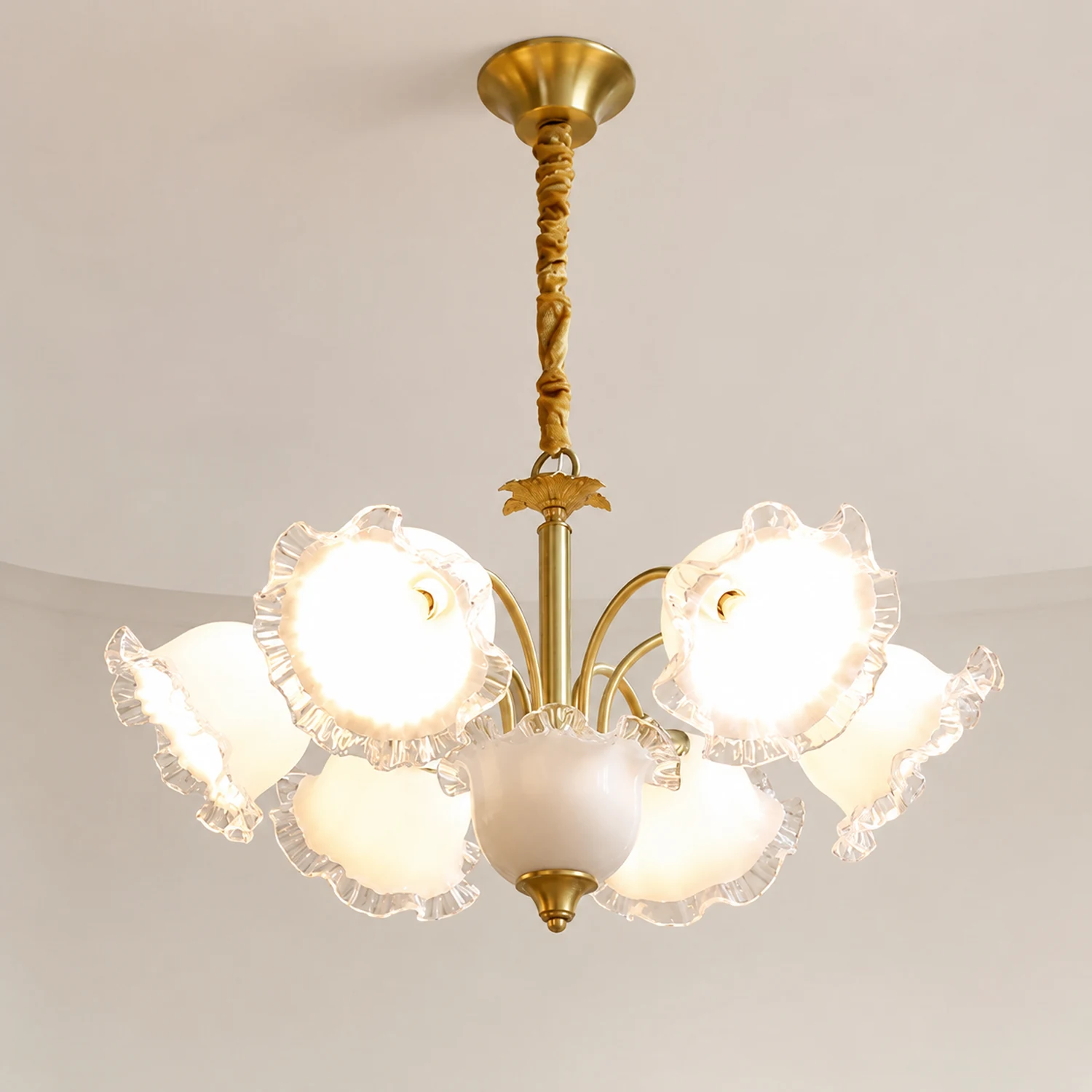 Large Flower Shape Copper Ceiling Chandelier - Lumpaz