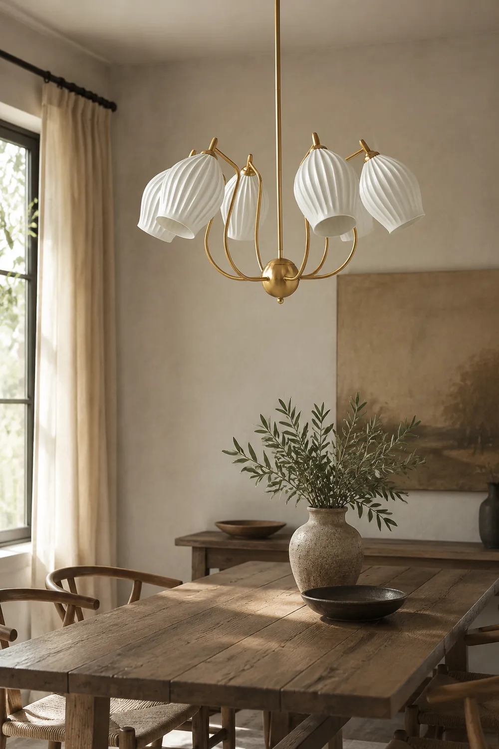 Modern Ceramics Flower shaped Warm Chandelier - Lumpaz