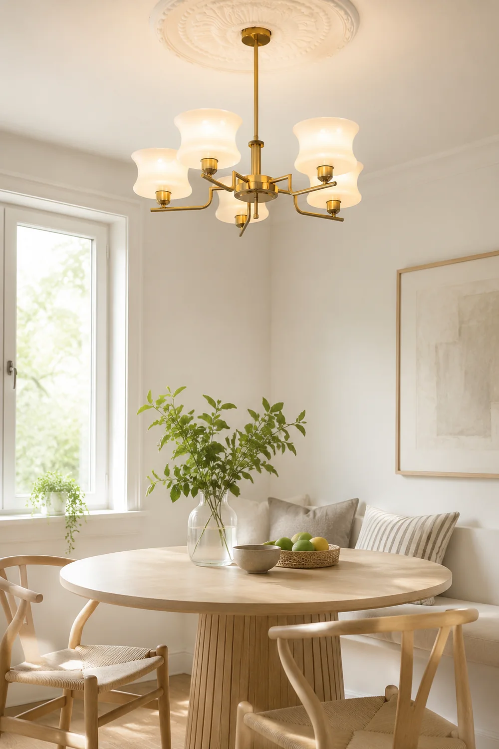 Nordic Belue Brass Glass Chandelier For Dining Room - Lumpaz