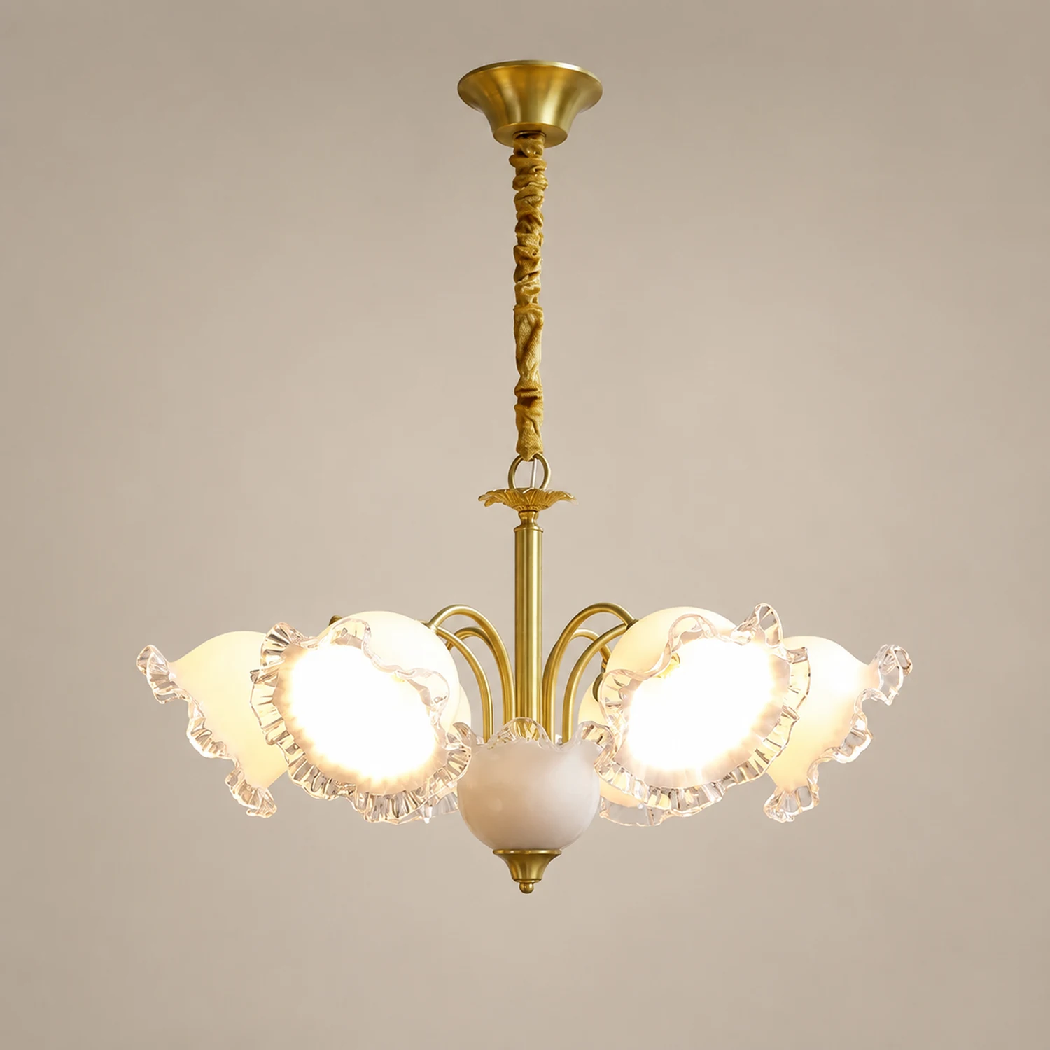 Large Flower Shape Copper Ceiling Chandelier - Lumpaz