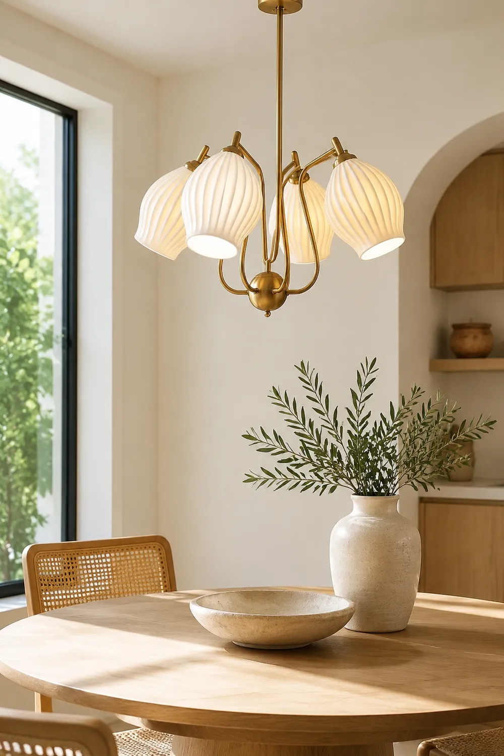 Modern Ceramics Flower shaped Warm Chandelier - Lumpaz