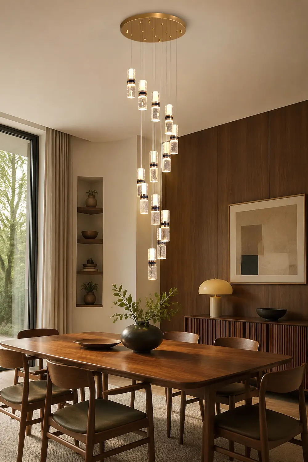 Luxury Crystal Staircase Long Chandelier - Lumpaz