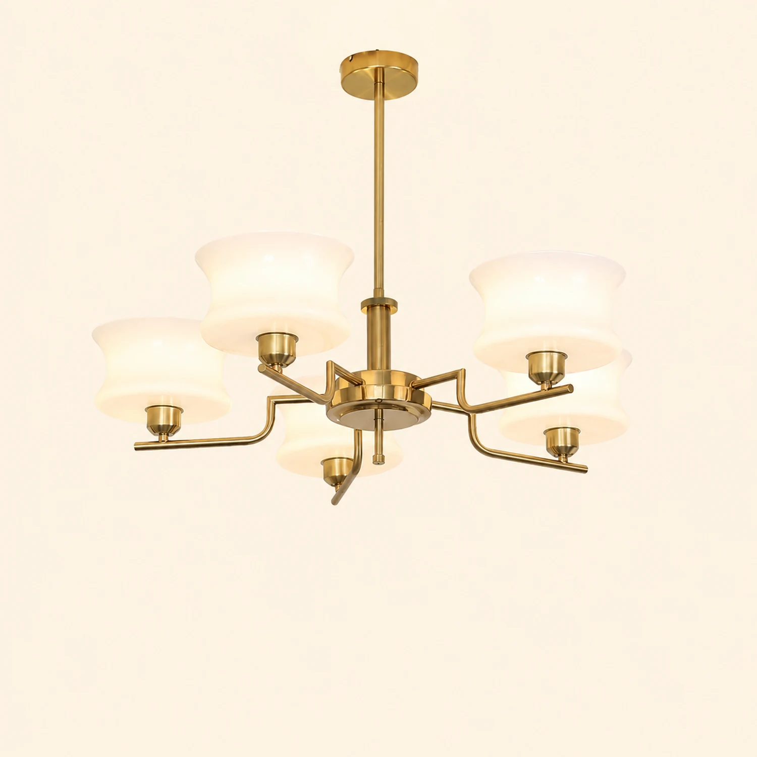 Nordic Belue Brass Glass Chandelier For Dining Room - Lumpaz