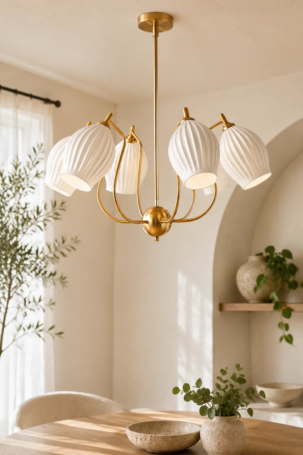 Modern Ceramics Flower shaped Warm Chandelier - Lumpaz