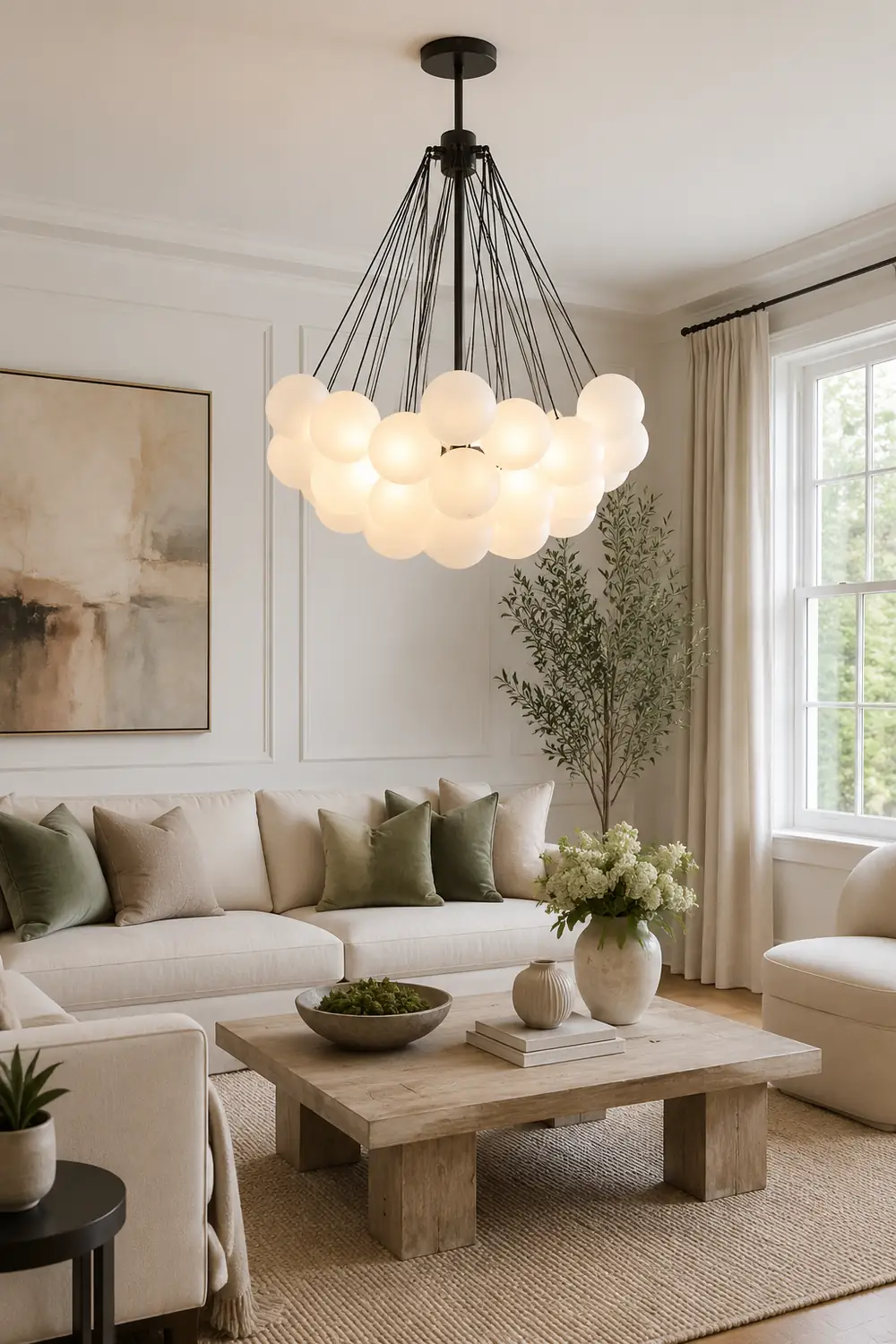 Bubble Chandelier Nordic Frosted Glass Ball Chandelier for Dining Room - Lumpaz