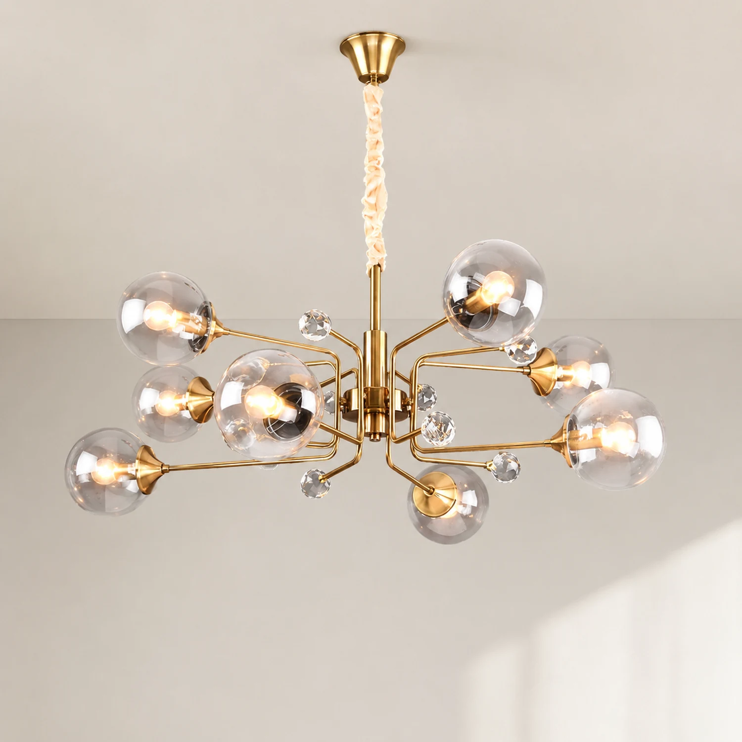 Gold Glass Modern LED chandelier - Lumpaz