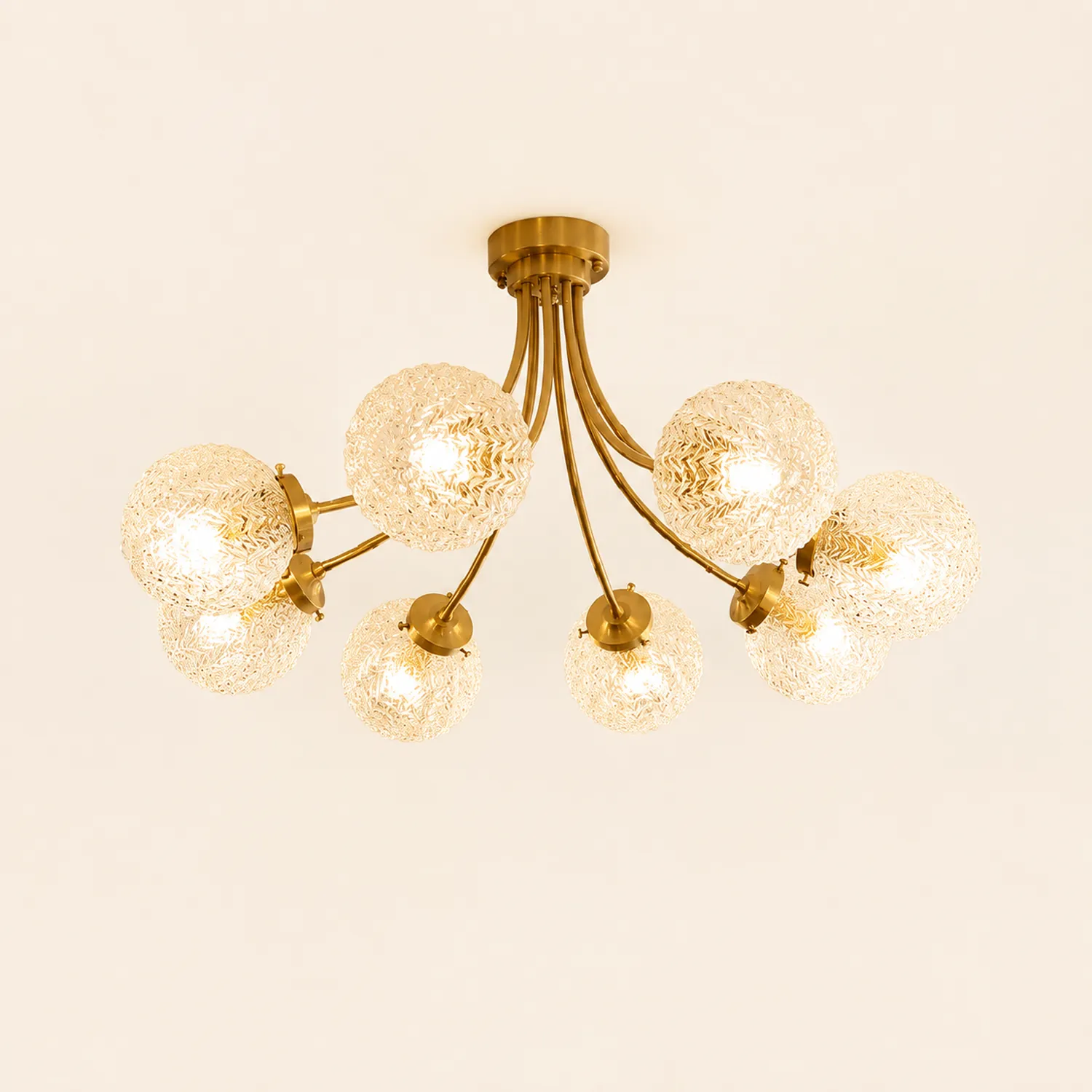 Mid Century Circle Metal Chandelier For Living Room - Lumpaz
