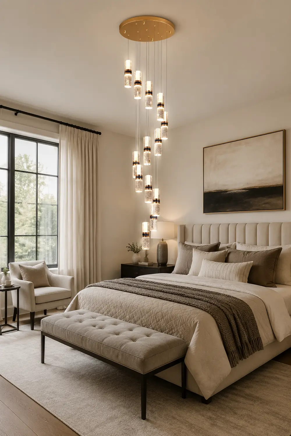 Luxury Crystal Staircase Long Chandelier - Lumpaz