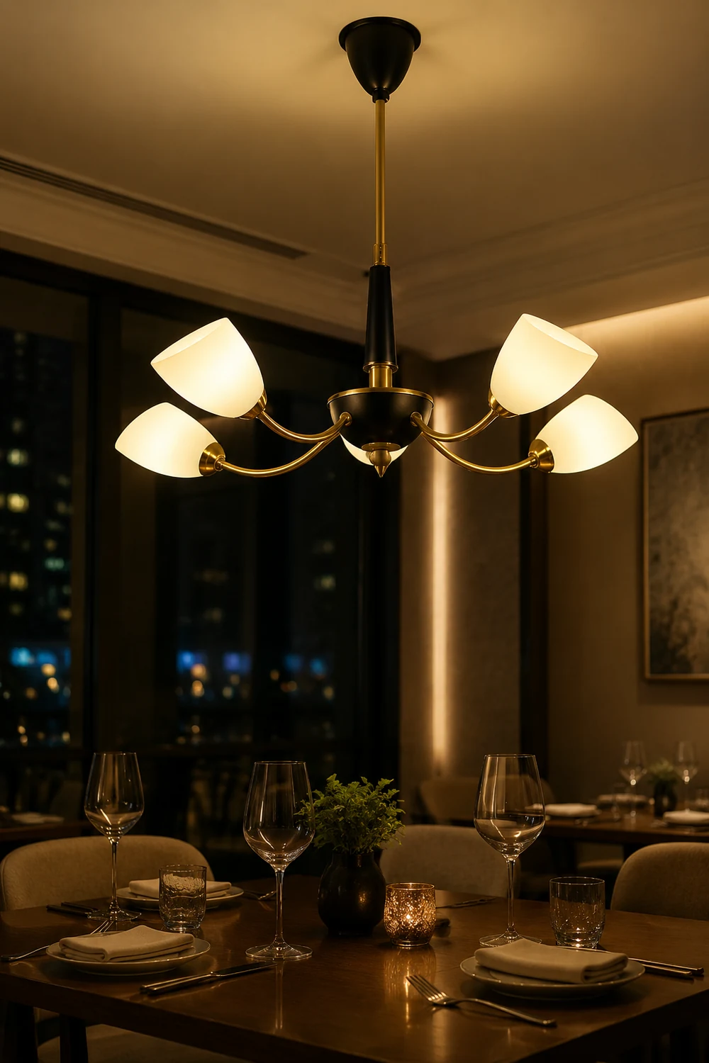 Medieval Modern Simple Black Bedroom Chandelier - Lumpaz