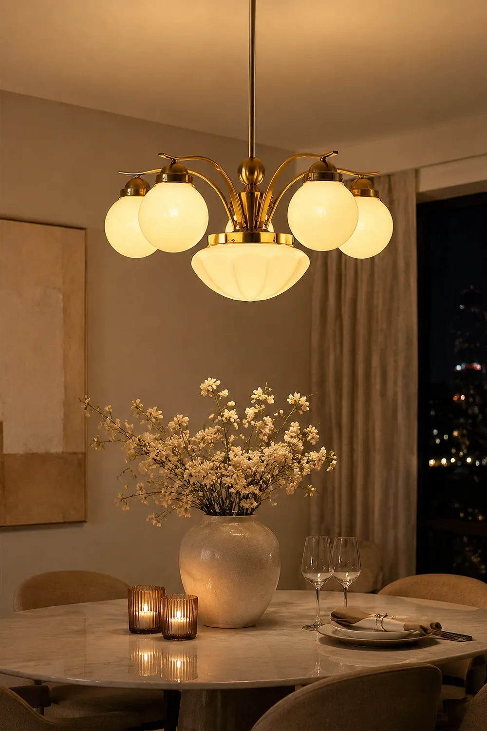 Vintage Ryttenberg Glass Chandelier - Lumpaz
