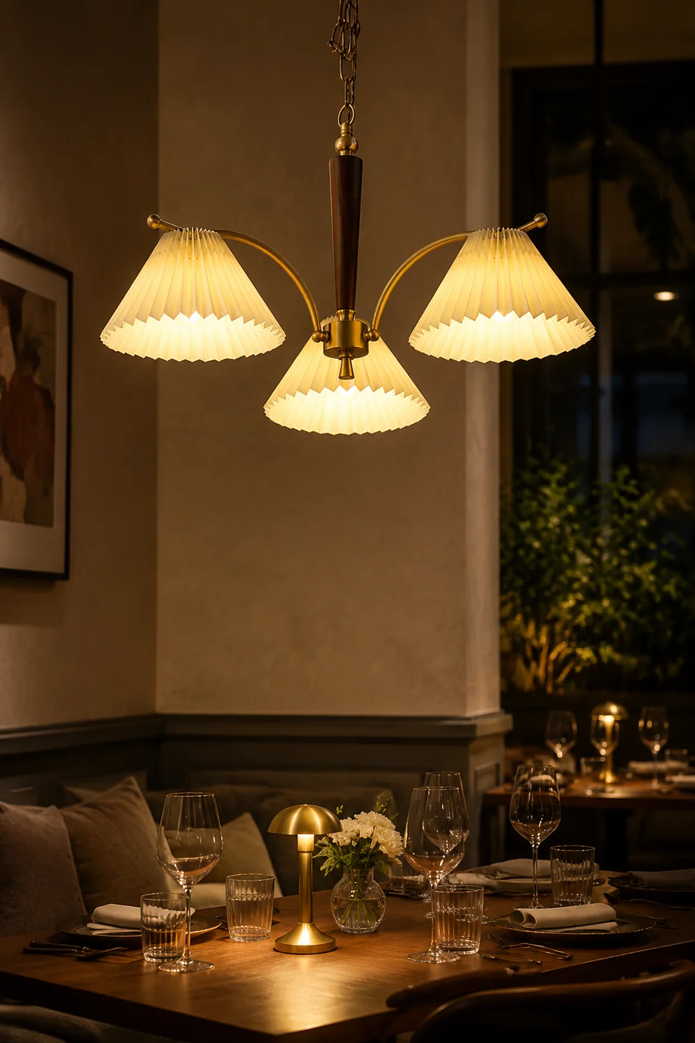 Decoration Pleated Lampshade Dining Room Chandelier Light - Lumpaz