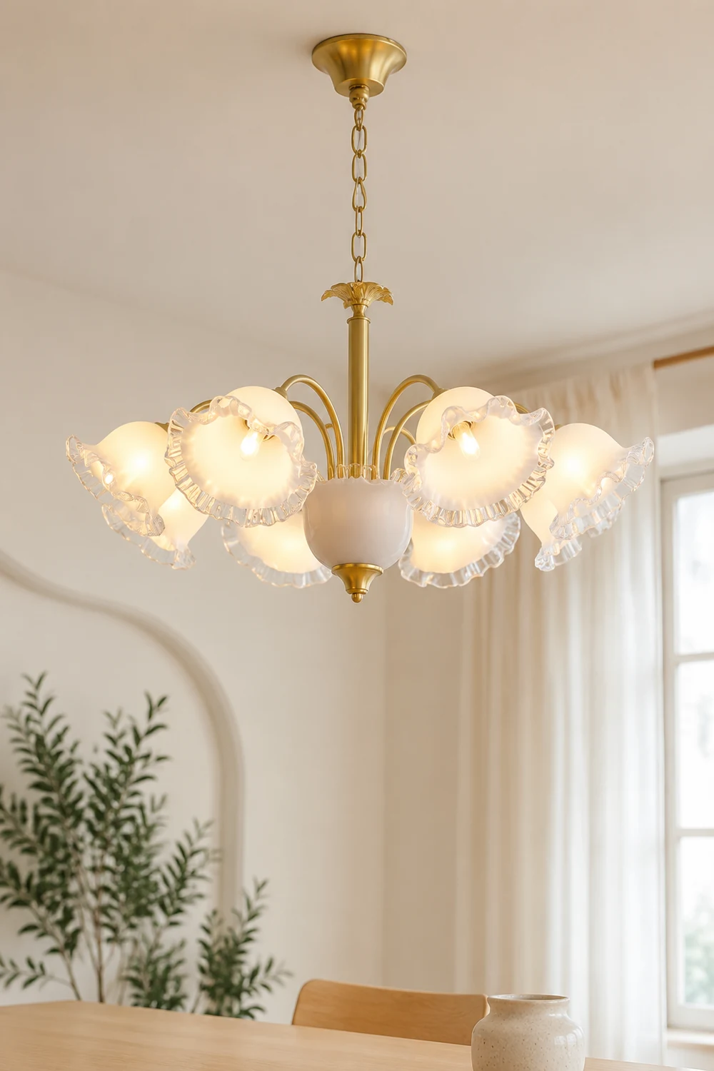 Large Flower Shape Copper Ceiling Chandelier - Lumpaz