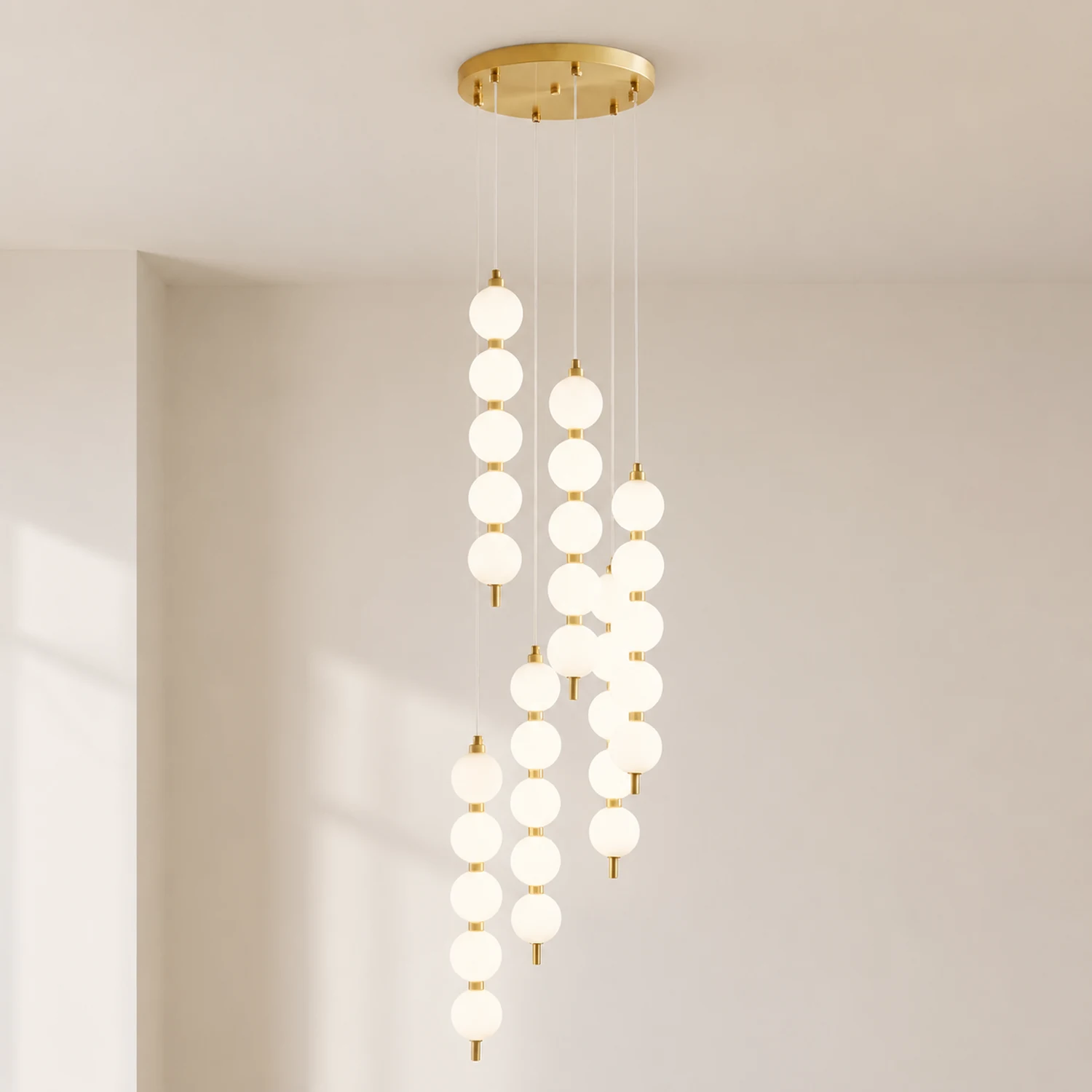 Contemporary LED White Ball Pendant Light - Lumpaz
