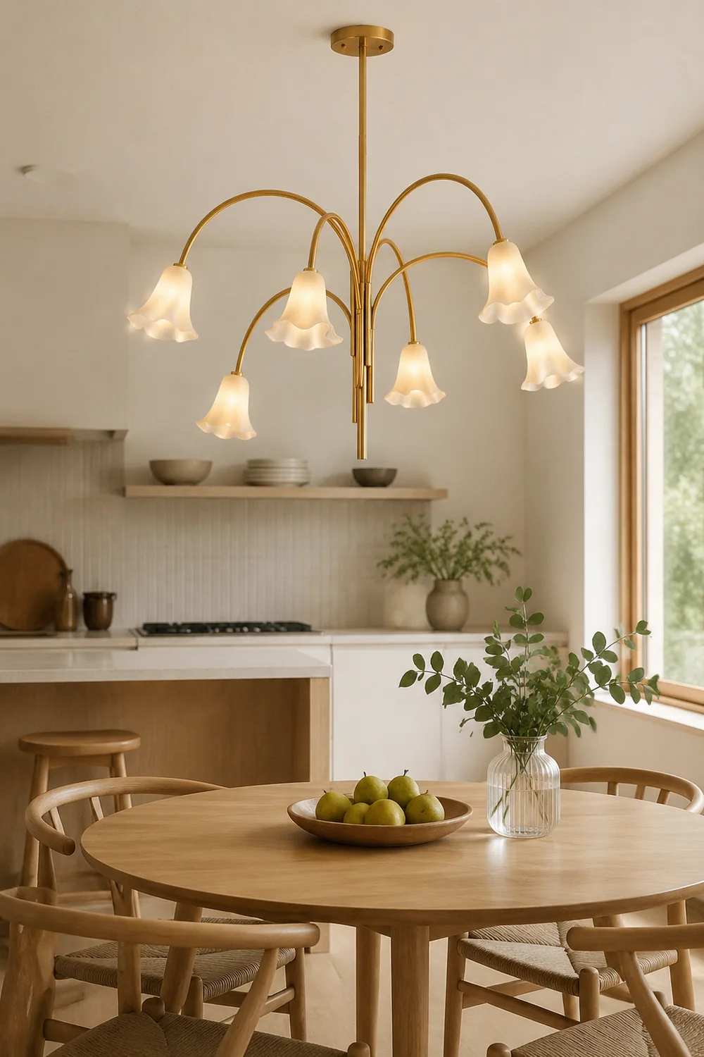 French Vintage Glass Flower Bedroom Chandelier Bauhaus Chandeliers - Lumpaz