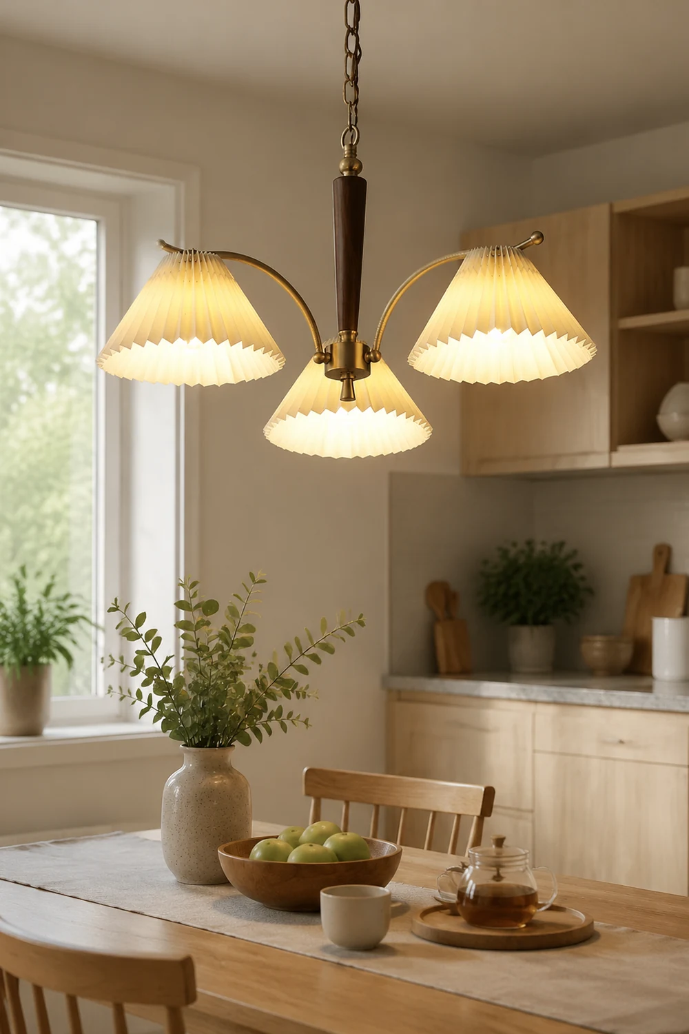 Decoration Pleated Lampshade Dining Room Chandelier Light - Lumpaz