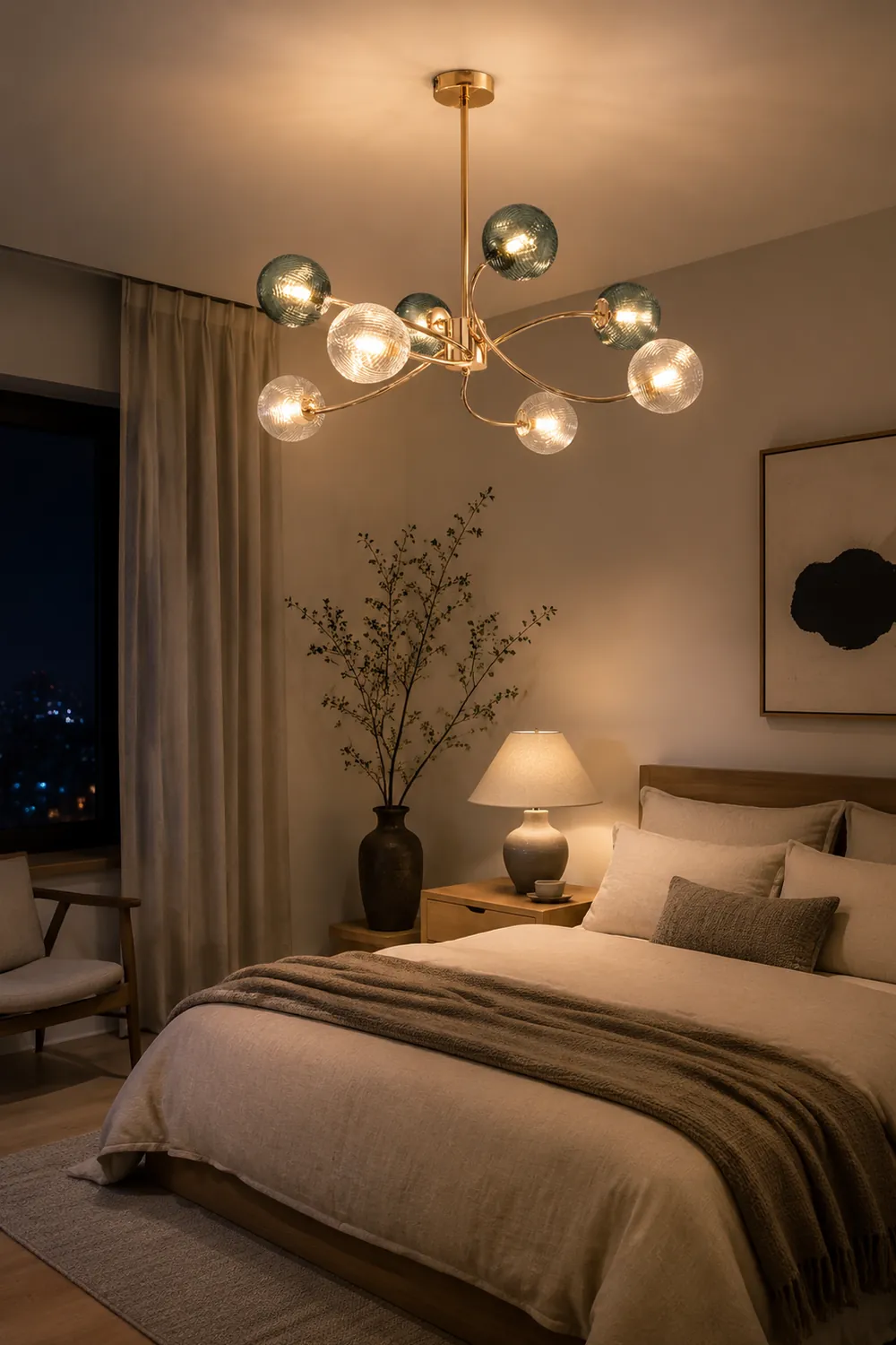Modern Iron Glass Gold LED Pendant Farmhouse Ceiling Light - Lumpaz