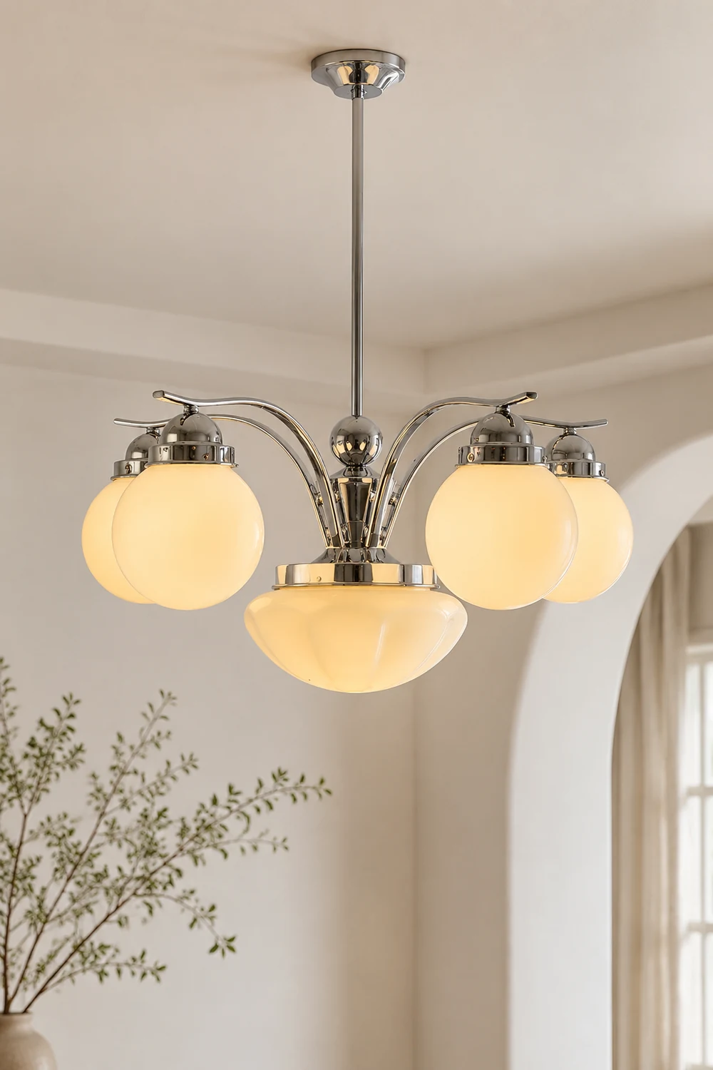 Vintage Ryttenberg Glass Chandelier - Lumpaz