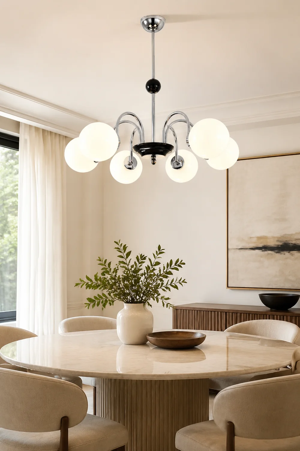 Chrome Chandelier Living Room Lighting Nordic Glass Chandelier - Lumpaz