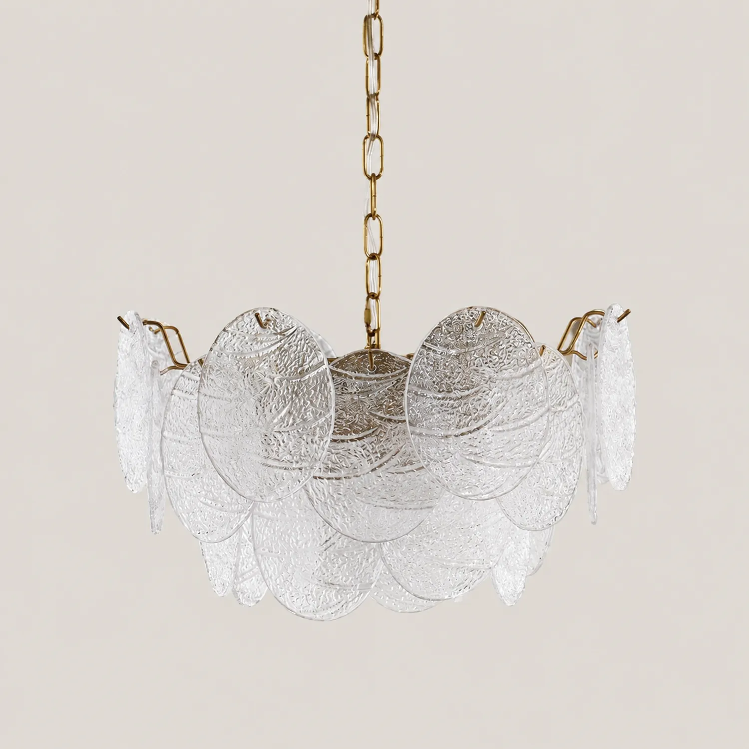 Glass Disc Pendant Light Large Ice Glass Chandelier - Lumpaz