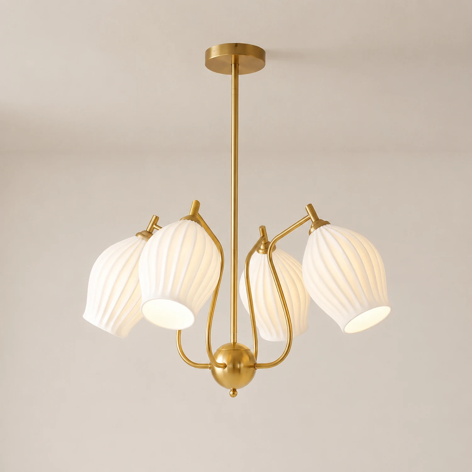 Modern Ceramics Flower shaped Warm Chandelier - Lumpaz