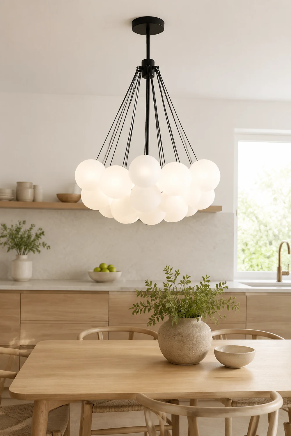 Bubble Chandelier Nordic Frosted Glass Ball Chandelier for Dining Room - Lumpaz