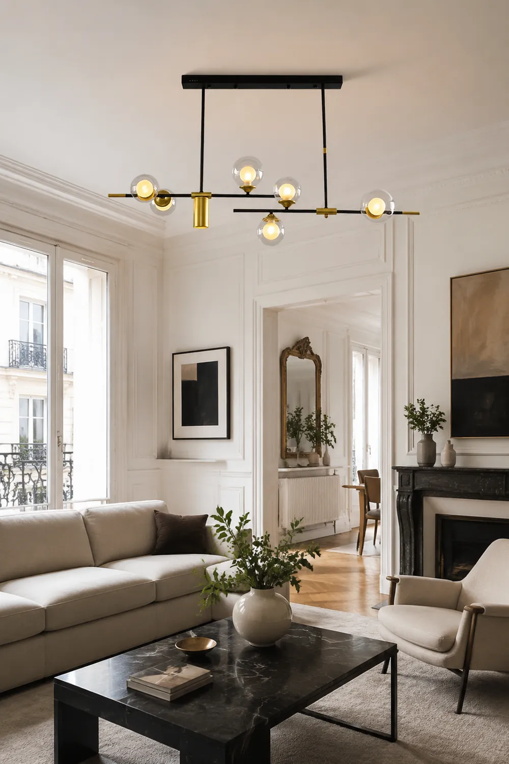 Brass Contemporary LED Chandelier Sputnik Chandelier 7-Light - Lumpaz